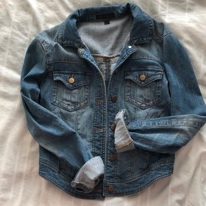 Distressed denim jacket